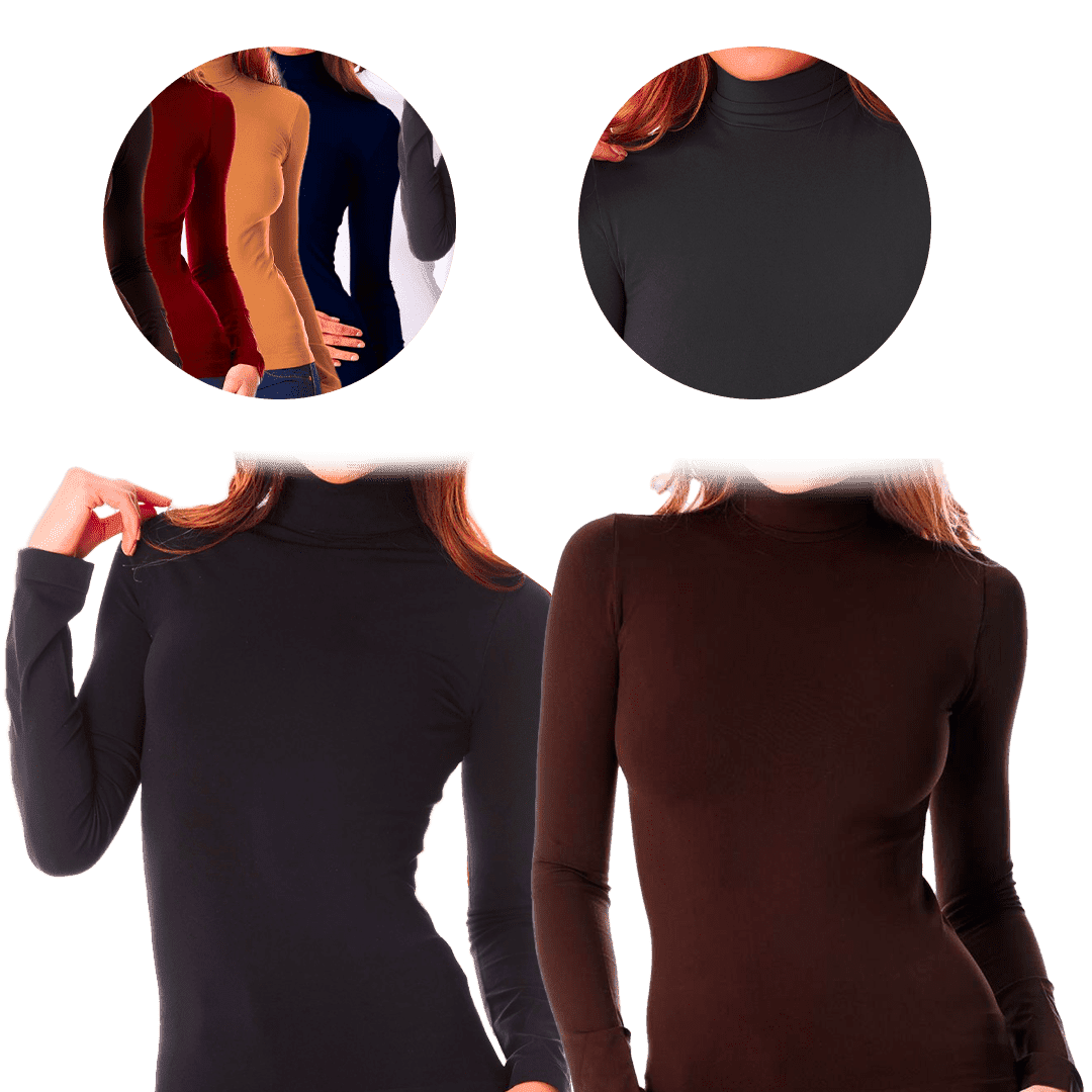 Maglia Collo Alto Donna Interno Felpato 2x